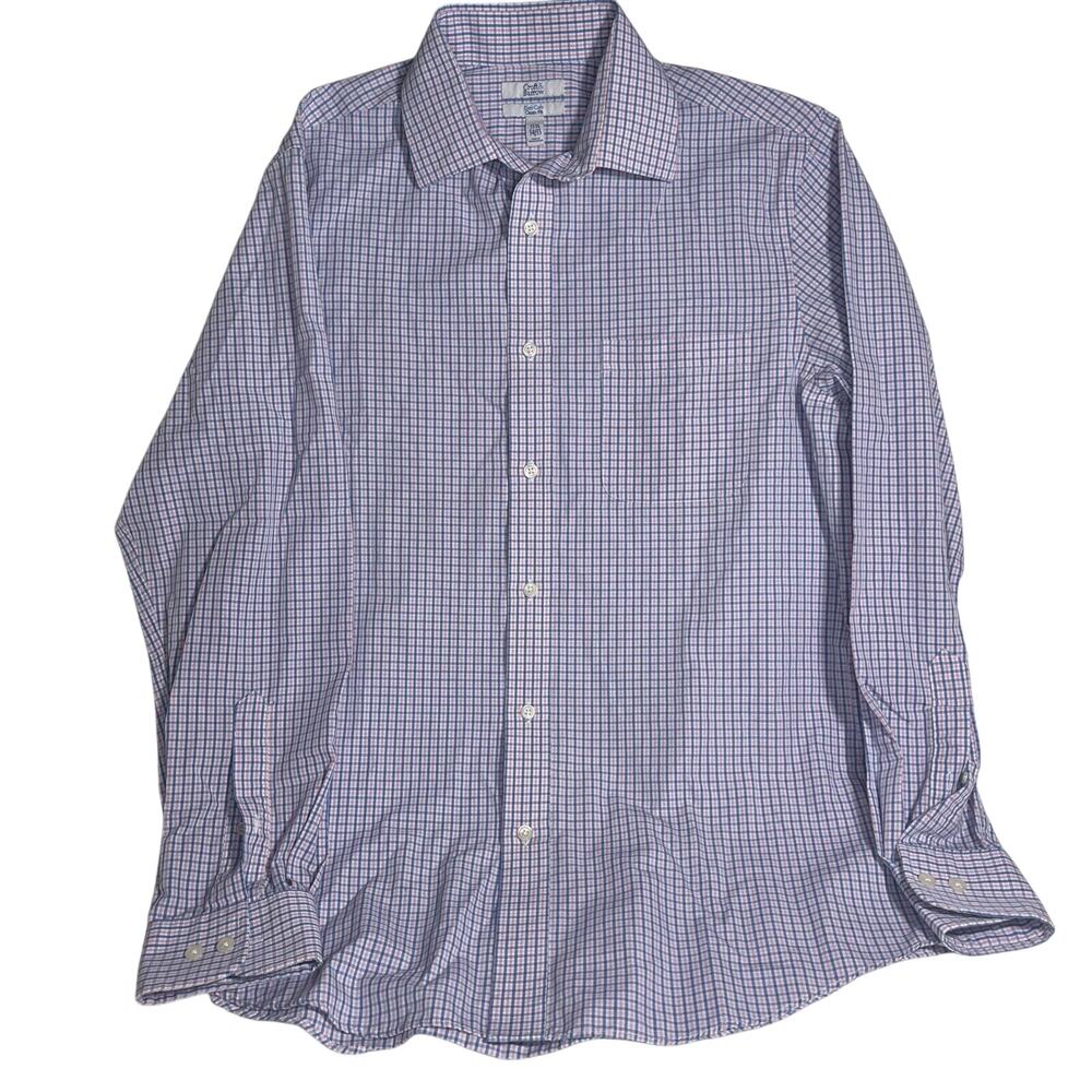 Croft & Barrow Shirt, Men's 15.5 34/35, Blue White, Striped, Button Down Classic